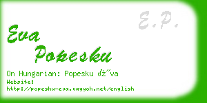 eva popesku business card